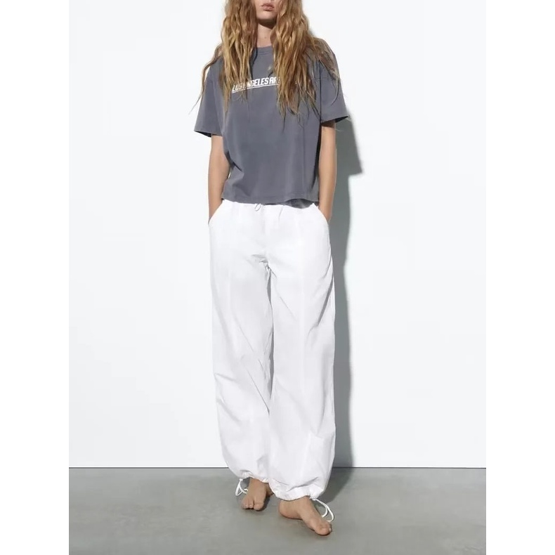 Zara Áo Thun Tay Ngắn Cổ Tròn In Họa Tiết vintage Thời Trang Mùa Hè 5643307