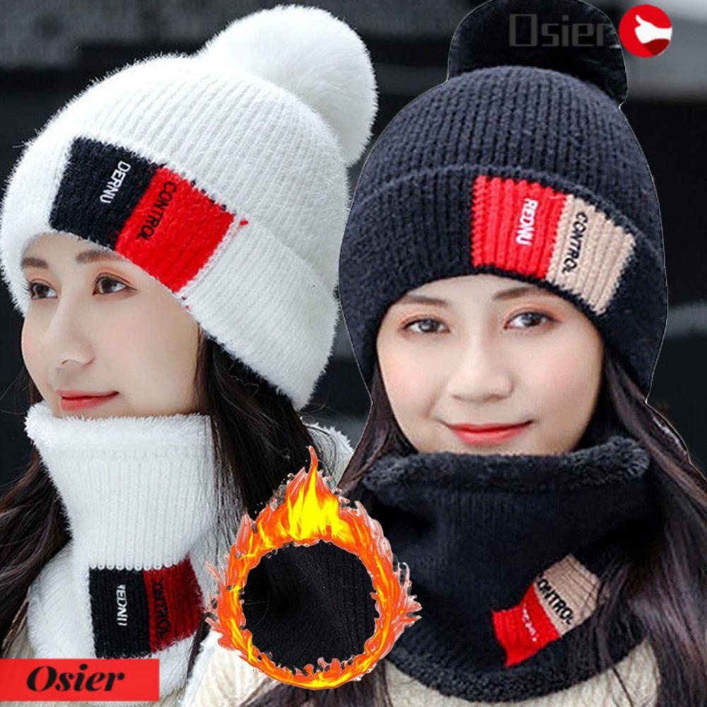 Mũ Len Phối Nhung Dày 1 Món Giữ Ấm Mùa Thu Đông