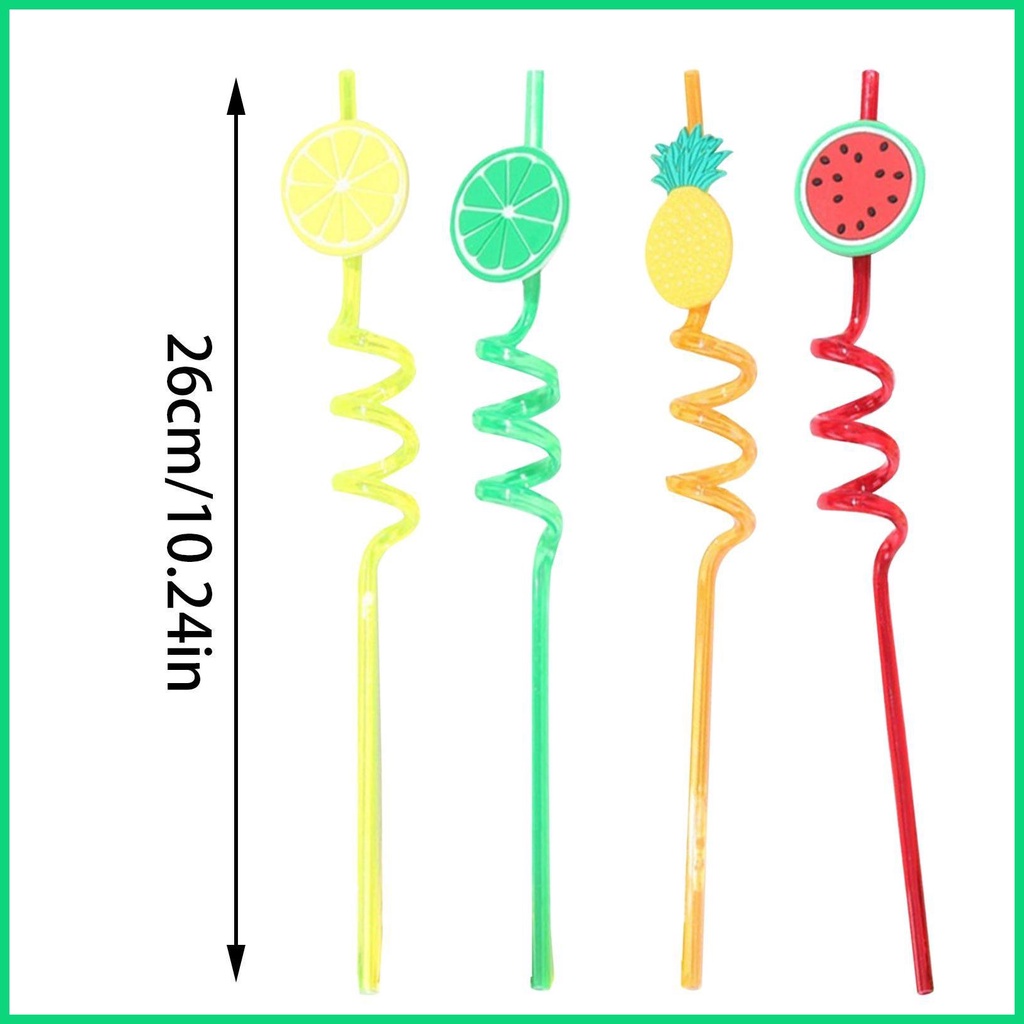 Bộ 4 Ống Hút Cong Bằng PVC Họa Tiết Hoạt Hình Dễ Thương Trang Trí Tiệc Sinh Nhật Cho Bé