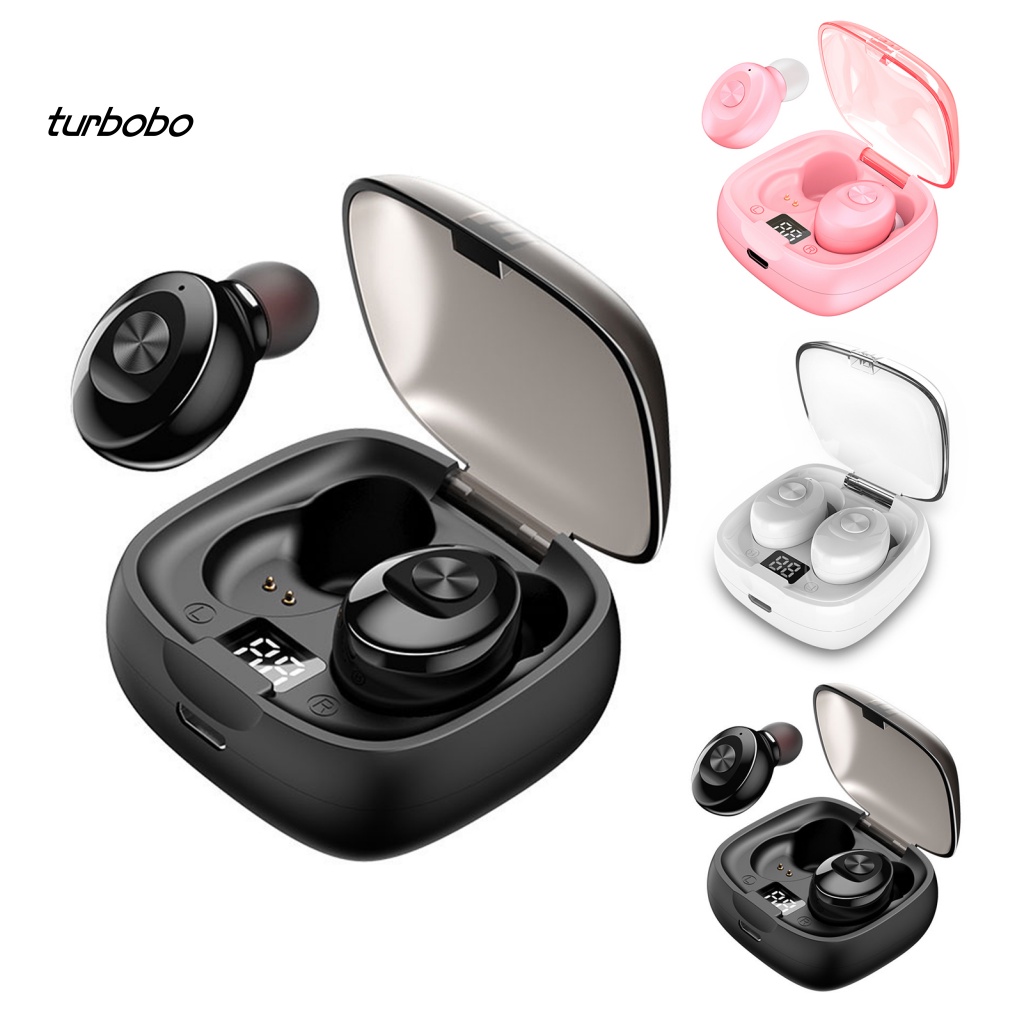 1 Set Tai Nghe Nhét Tai Không Dây Bluetooth Tiết Kiệm Năng Lượng Hiển Thị LED Kỹ Thuật Số ABS