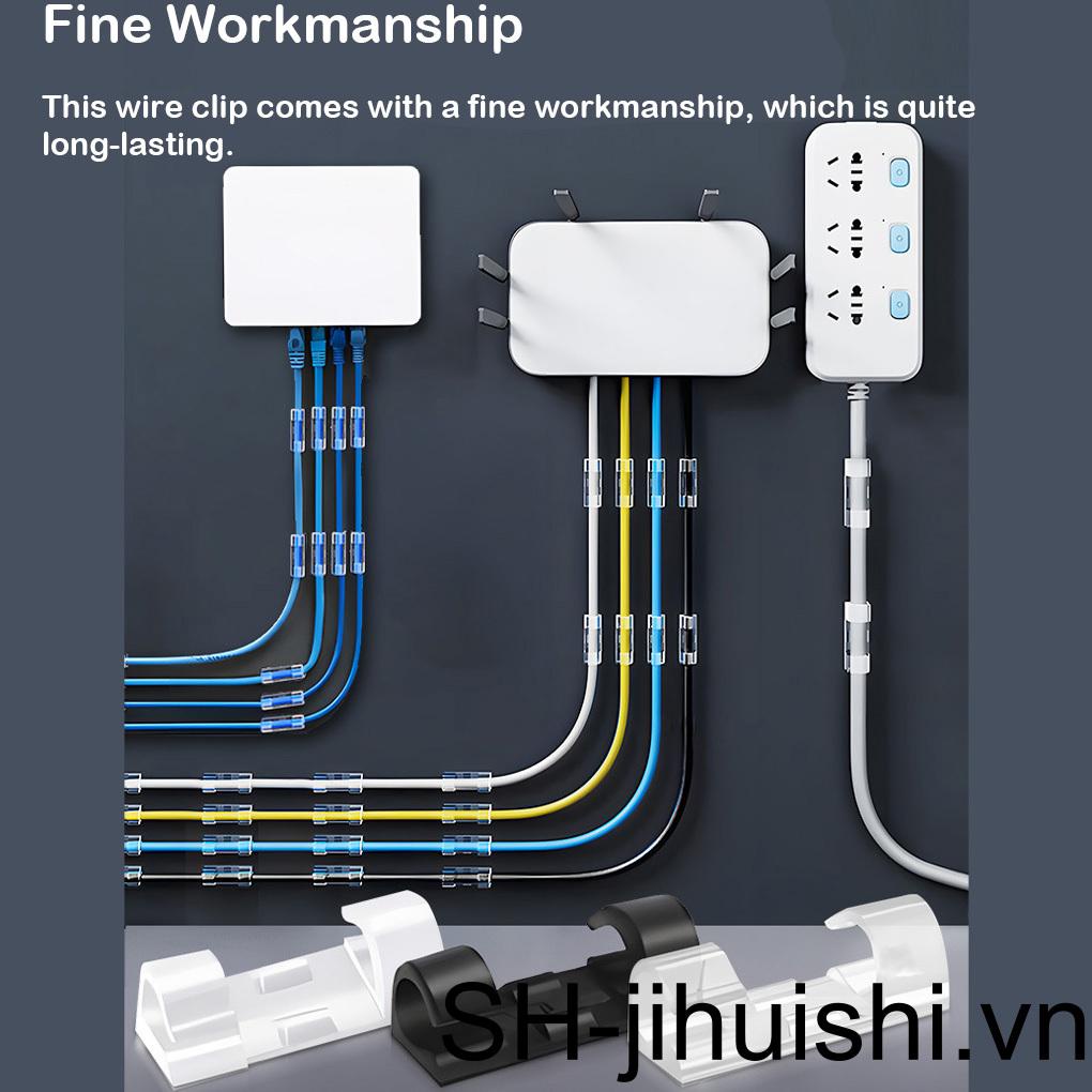Set 16 Kẹp Giữ Dây Cáp Nhiều Màu Sắc Không Đâm Thủng Gắn Tường