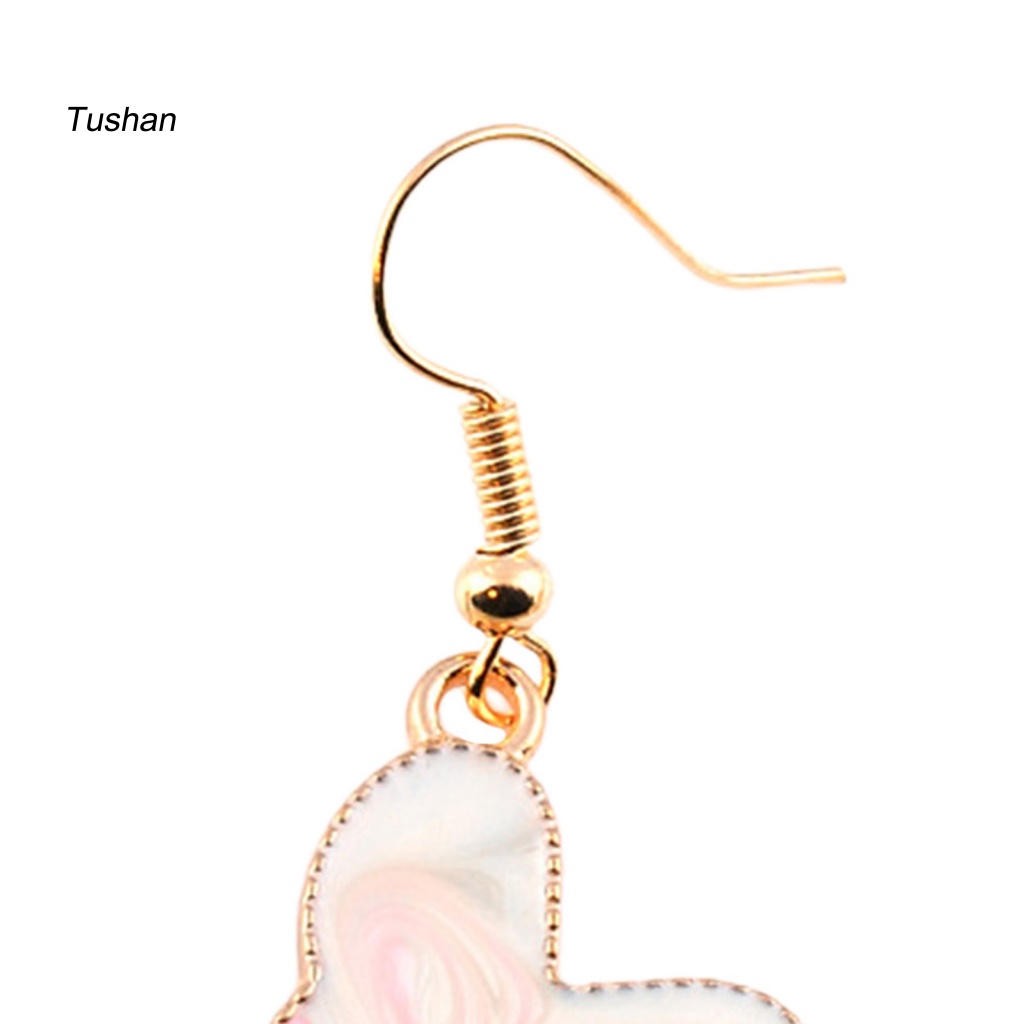 1 Đôi Bông Tai Móc Hình Bướm Vẽ Tranh Sơn Dầu Dễ Thương Dành Cho Nữ