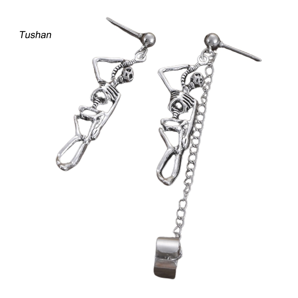 1 Đôi Bông Tai Hình Đầu Lâu Phong Cách Gothic Dành Cho Lễ Halloween