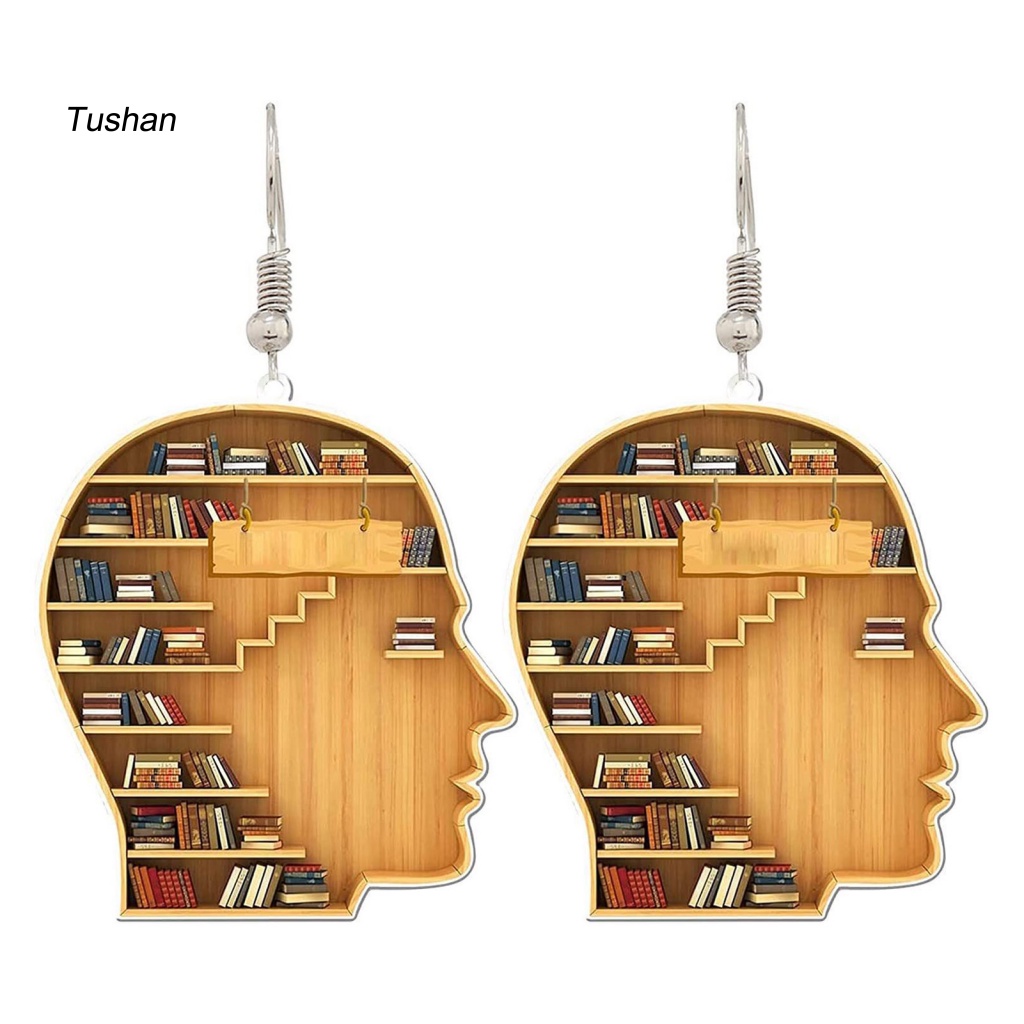 1 Đôi Bông Tai Hình Quyển Sách / Trái Tim / Librarian Phong Cách Vintage Độc Đáo