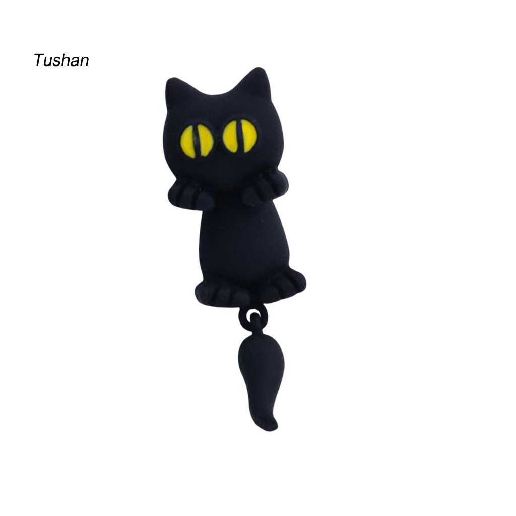 1 Khuyên Tai Đất Sét Polymer Nhỏ Gọn Hình Mèo Hoạt Hình 3D Cho Nữ