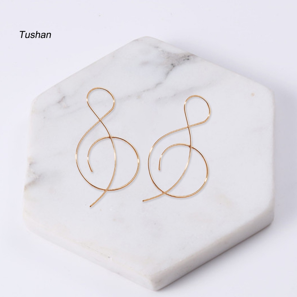 1 Đôi Bông Tai Hình Nốt Nhạc Đơn Giản Sáng Tạo Chống Rơi