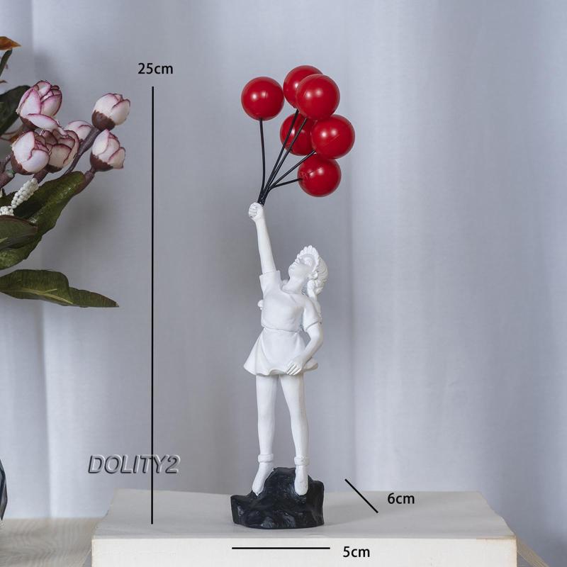 [Dolity2] Tượng Cô Gái Bằng Nhựa Resin Thủ Công Trang Trí Phòng / Kệ Sách