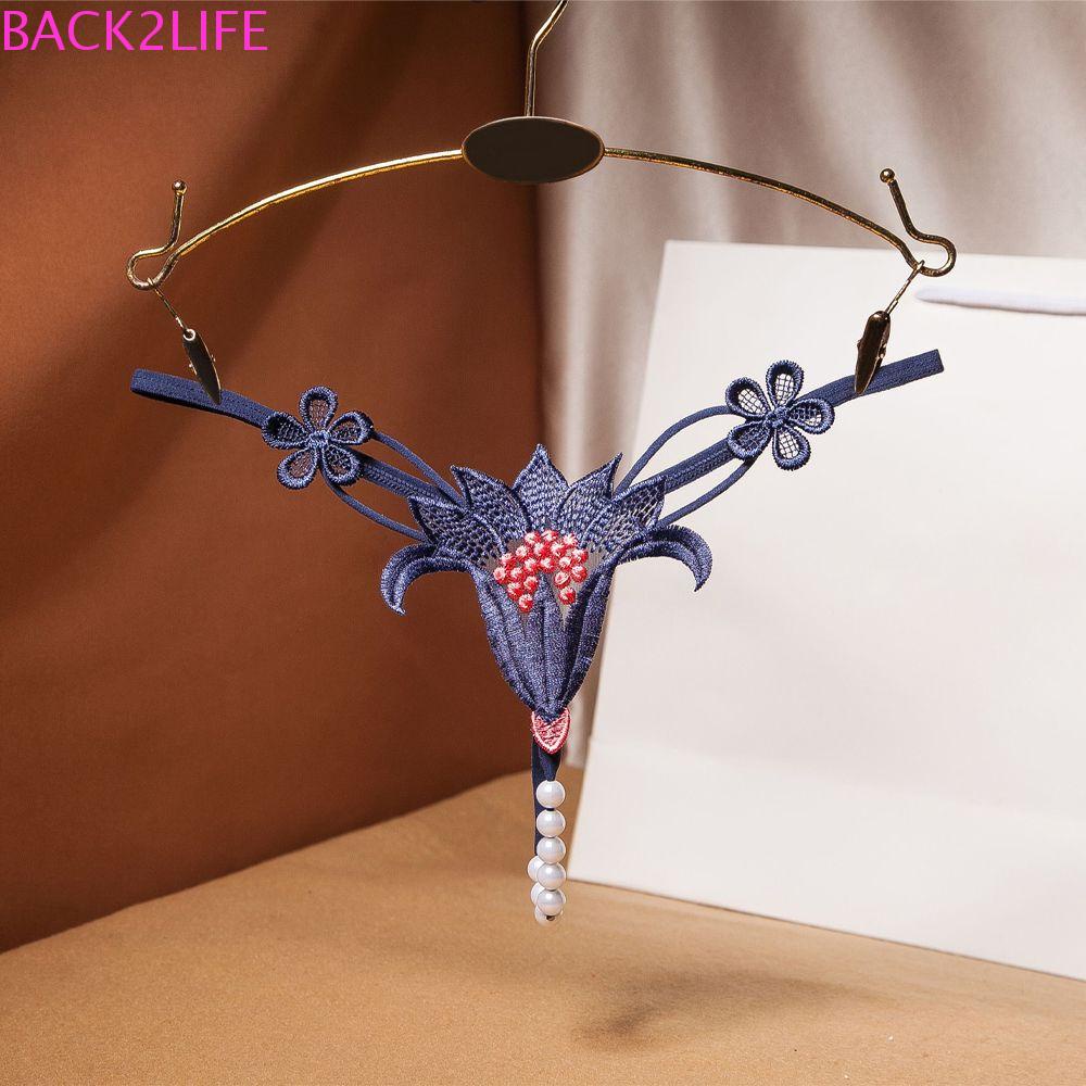 Bộ 2 Quần Lót Lọt Khe Hở Đáy Họa Tiết Hoa Khoét Rỗng Gợi Cảm