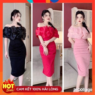 [ĐƯỢC KIỂM TRA HÀNG] Đầm dự tiệc body trễ vai đính ngọc cao cấp - Yêu Shop 85
