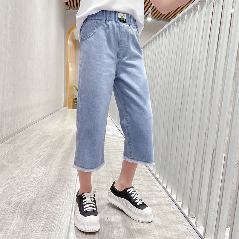 Quần Denim Ống Đứng Thời Trang Mùa Hè 2021 Dành Cho Bé Gái 8zzg