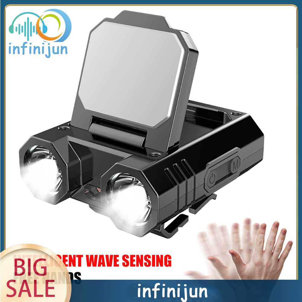 Đèn LED Kẹp Mũ XPE IPX4 1500mAh Cảm Biến Sóng