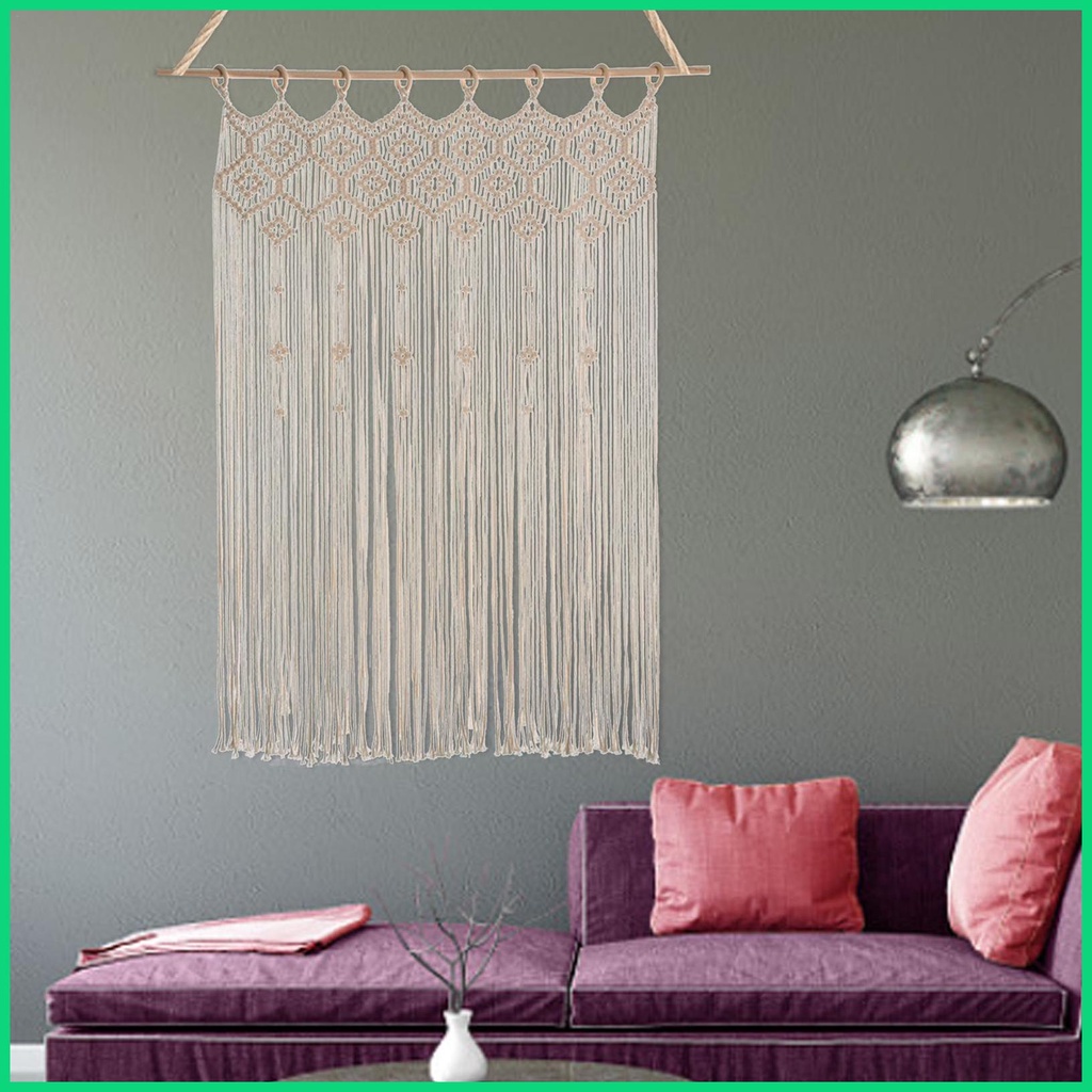 Macrame Đan Sợi Thủ Công Treo Tường Trang Trí Phong Cách Bohemian
