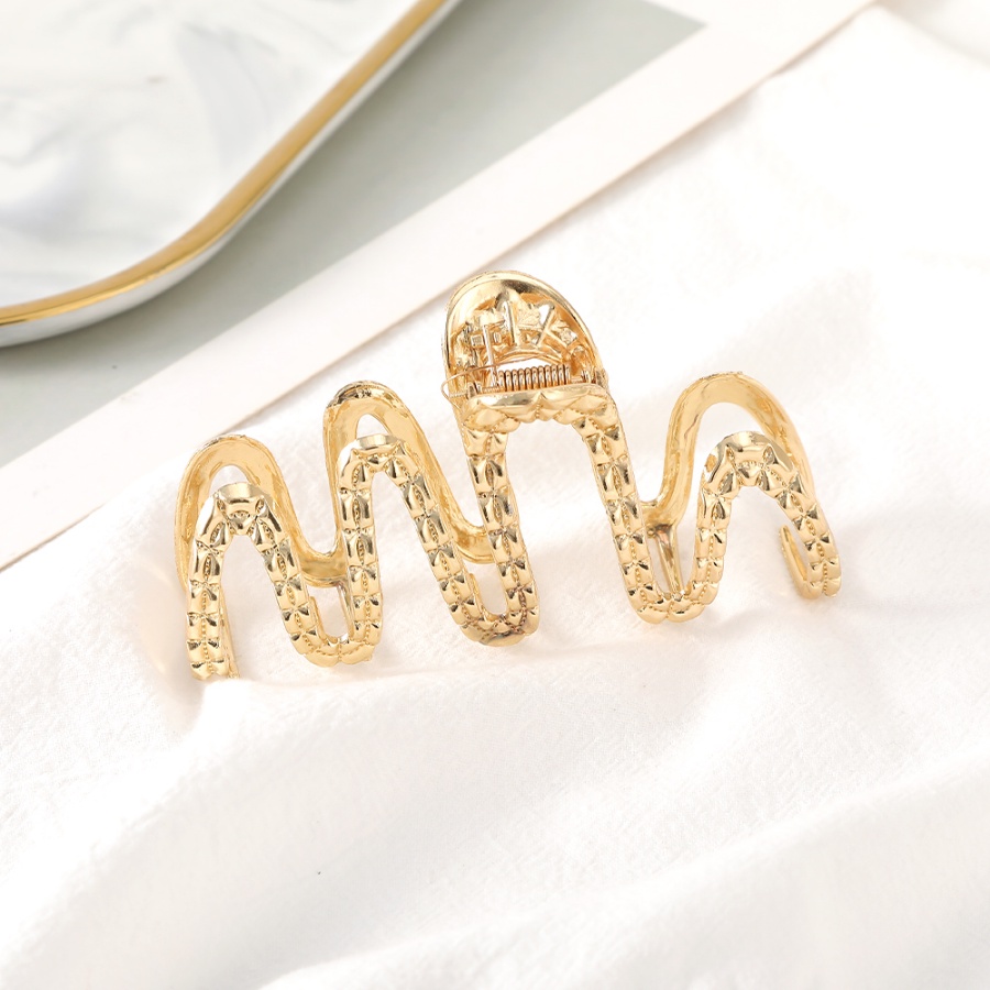 Kẹp Tóc Đuôi Ngựa Bằng Hợp Kim Họa Tiết Gợn Sóng Đơn Giản Phong Cách Hàn