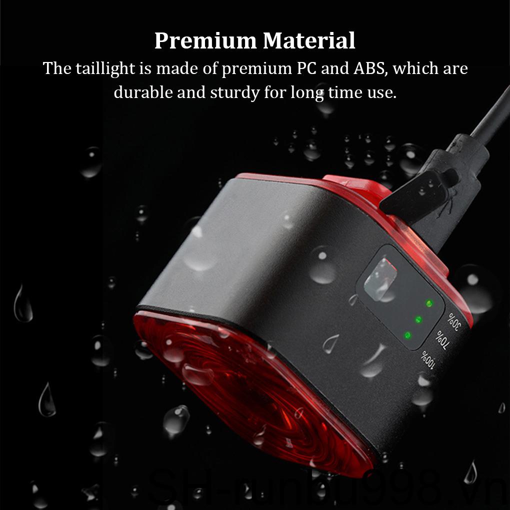 Đèn Đuôi Xe Đạp Thông Minh 8 Chế Độ Chống Mưa Tùy Chỉnh Kèm Sạc Tiện Dụng Cho Xe Đạp Leo Núi