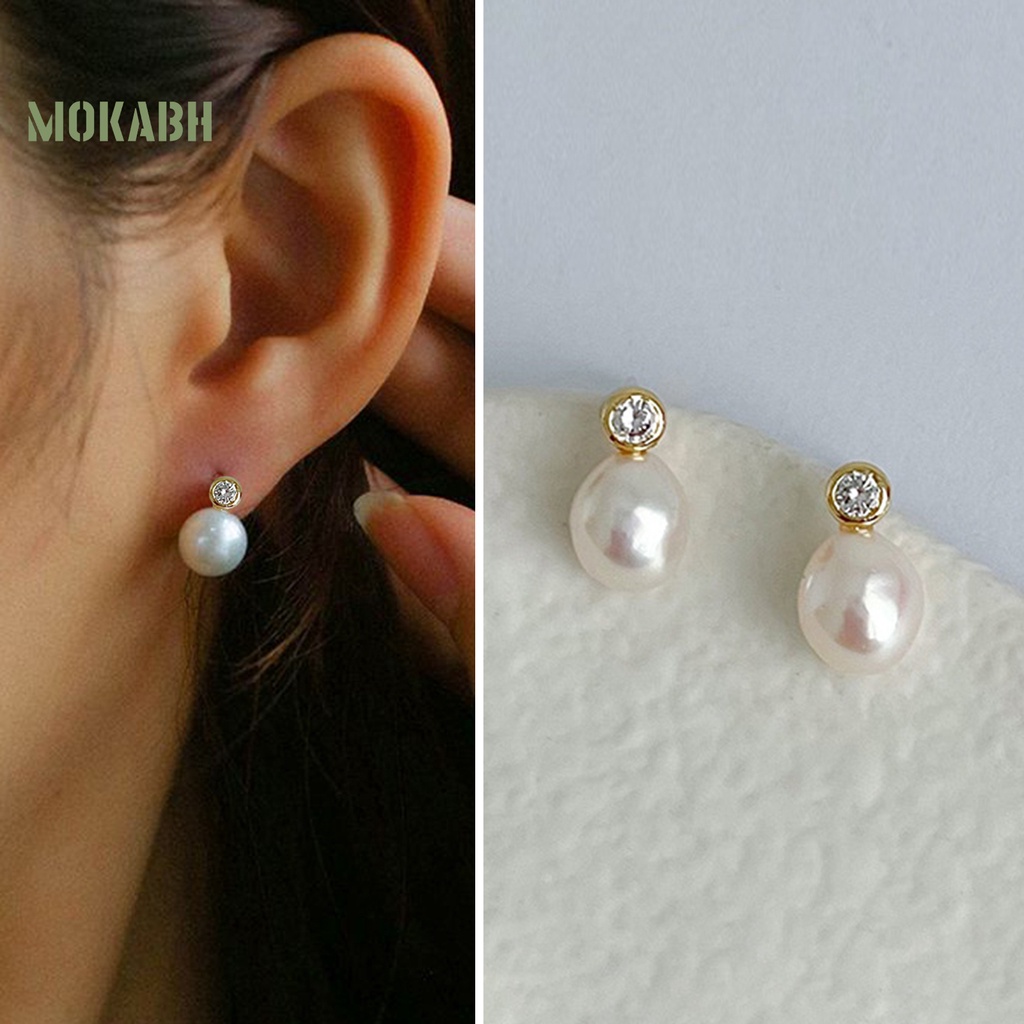 1 Đôi Bông Tai Hình Học Đính Pha Lê Giả Bóng Cao Không Phai Màu Sang Trọng