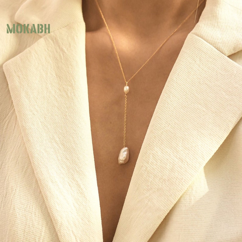 Vòng cổ Ngọc Trai Nhân Tạo Dáng Dài Dễ Điều Chỉnh Thời Trang Cho Nữ