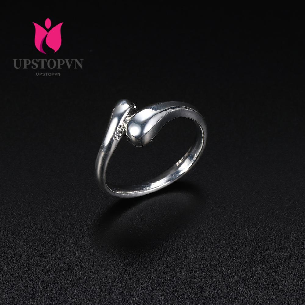 Nhẫn Đính Đá Hình Giọt Nước Thời Trang