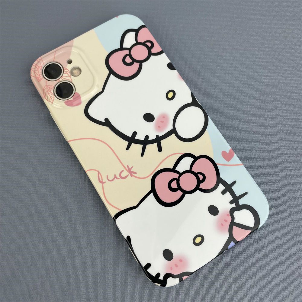 Ốp Điện Thoại Cứng Họa Tiết Hello Kitty Dễ Thương Cho Iphone 14Pro 11iPhone13 xr 8P7 12 max 390X