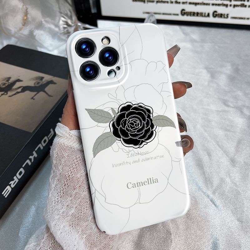 Ốp Điện Thoại In Logo Lv Màu Trắng Thời Trang Sang Trọng Cho iPhone14 xr 12 / 1311xs Camellia Promax