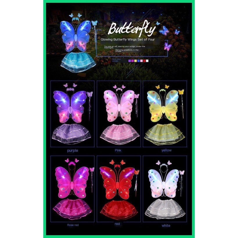 Cánh Bướm Đồ Chơi Đàn Hồi Phát Sáng Và Phát Sáng Thần Kì Dành Cho Trẻ Em Biến Tần Số Hai Lớp 3D. jiwvn jiwvn