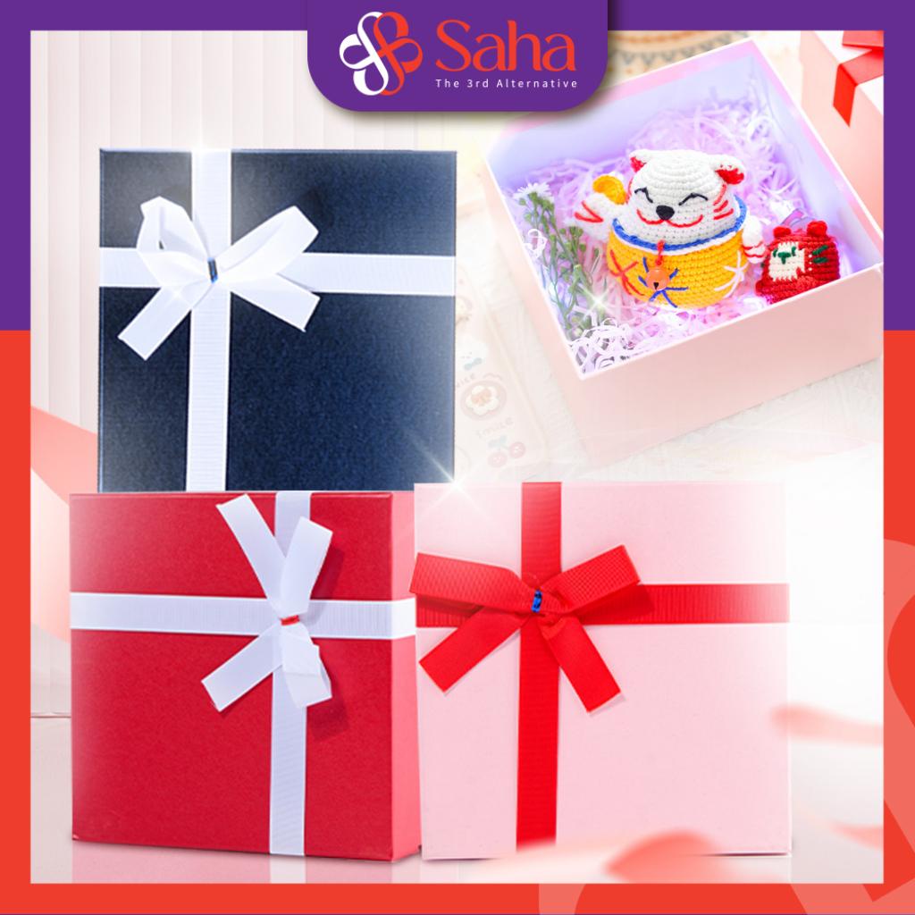 Hộp Quà Giấy Gắn Nơ Đựng Quà Sinh Nhật Nhiều Size Nhiều Màu Size 18x18x10