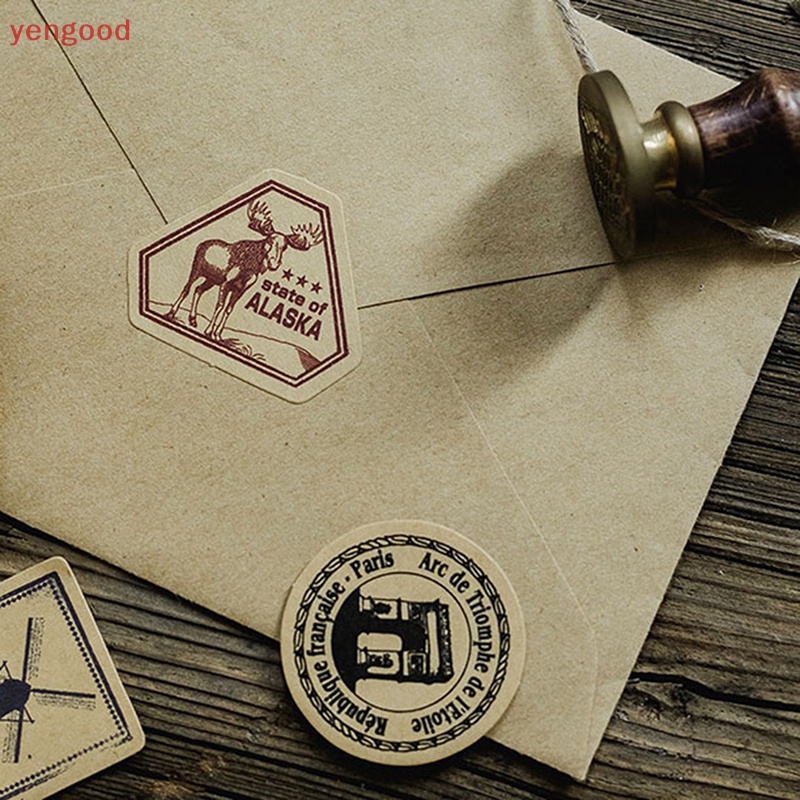 Hộp 46 Miếng Dán Giấy Trang Trí Nhật Ký Phong Cách Vintage