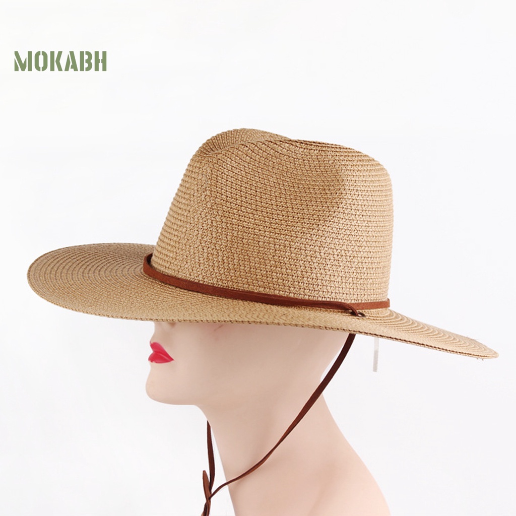 Mũ Cói Rộng Vành Chống Nắng Chống Gió Màu Trơn Điều Chỉnh Được Kích Thước Thời Trang Unisex