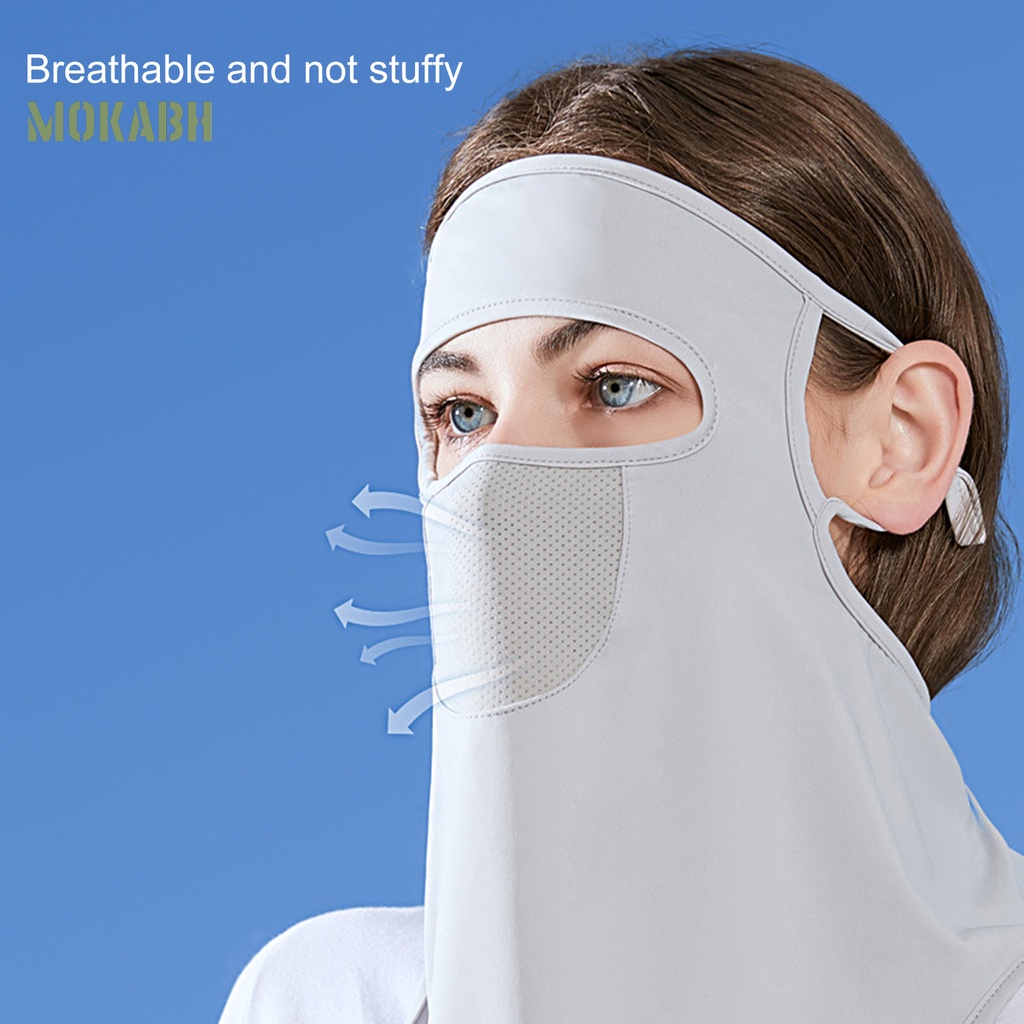 Abh Khẩu Trang Chống Nắng Che Phủ Toàn Diện Bằng Lụa Lạnh Độ Co Giãn Cao Có Thể Điều Chỉnh
