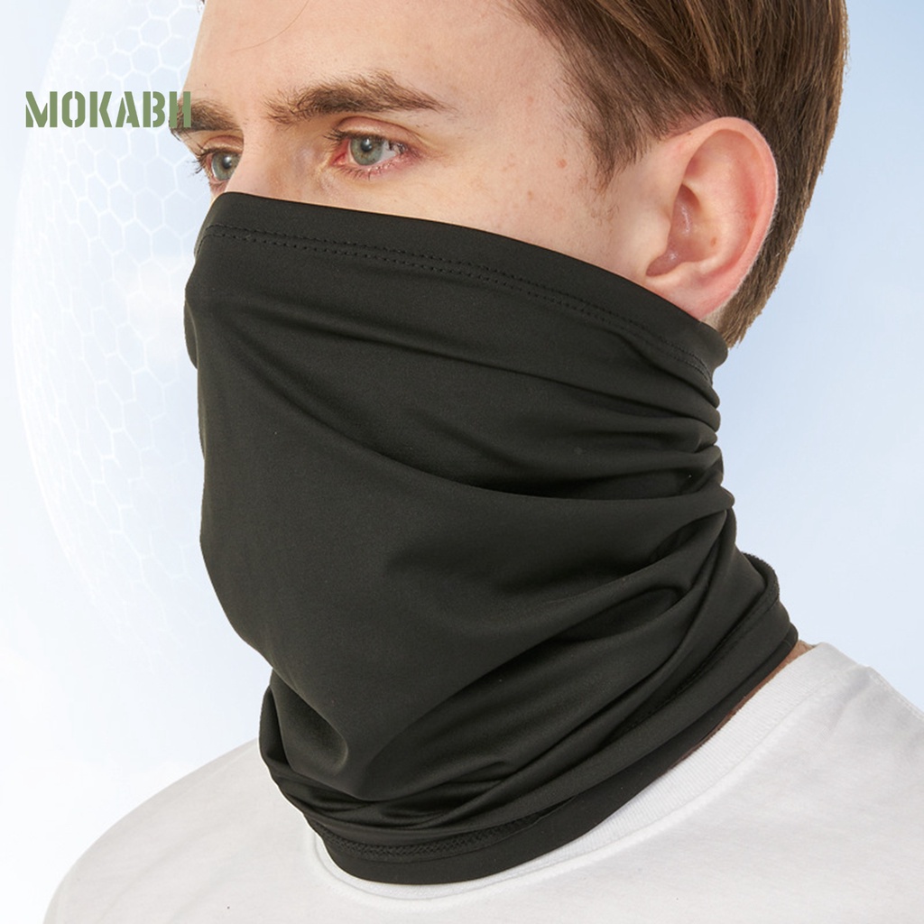 [Mok Abh] Mặt Nạ Vải Co Giãn Thoáng Khí Chống Nắng Chống Gió Màu Trơn Dùng Khi Chạy Xe Đạp