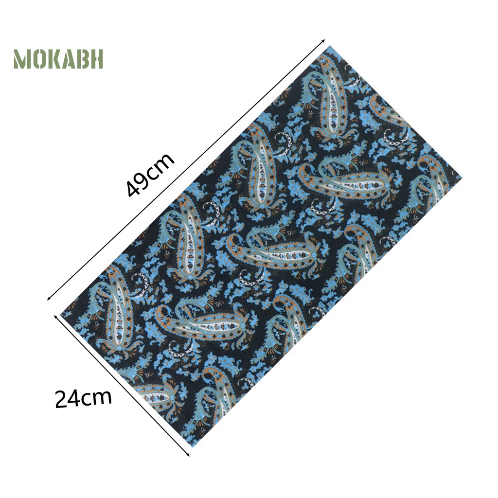 [Mok Abh] Khăn Mặt Bằng Polyester Độ Co Giãn Cao Chống Mồ Hôi In Họa Tiết Dùng Khi Chạy Xe Đạp