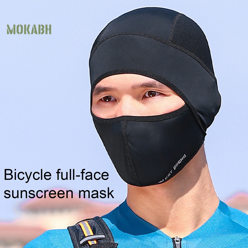 [Mok Abh] Mũ Bảo Hiểm Xe Đạp / Xe Máy Bằng Vải Thun Lạnh Thoáng Khí Thấm Hút Mồ Hôi Nhanh Khô Chống Nắng