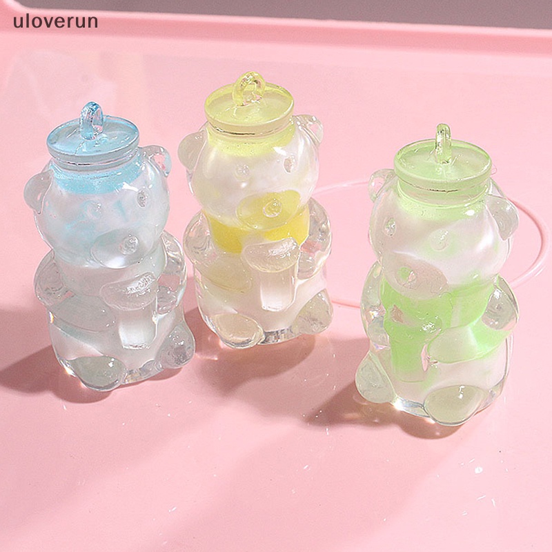 Uloverun Đồ trang trí Gấu Dạ Quang Mini Bằng Nhựa Resin Trang Trí Tiểu Cảnh