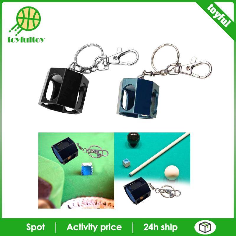 Hộp Đựng Phấn Dạng Cây Cơ Bida Bằng Kim Loại Gọn Nhẹ Kèm Móc Khóa Ốp