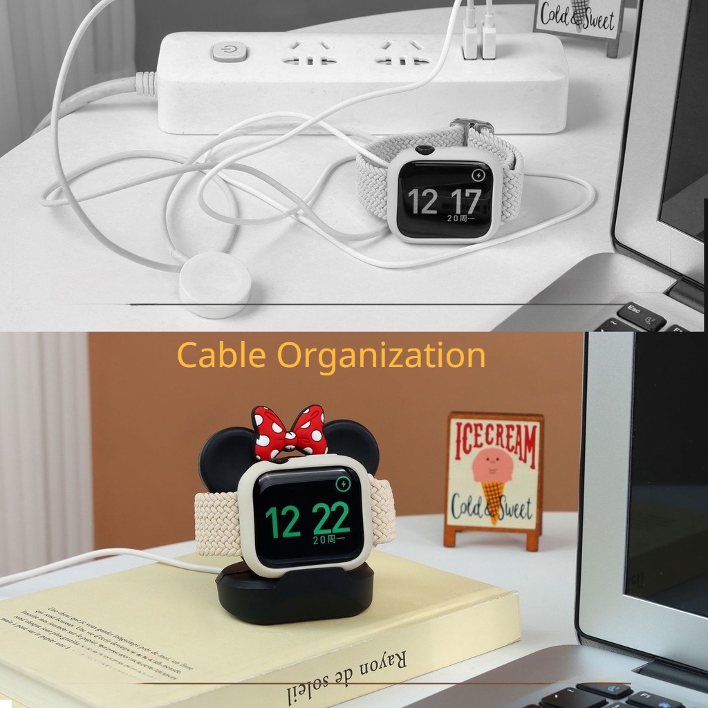 Đế Sạc Bằng Silicon Hình Hoạt Hình 3D Cho Apple Watch Ultra se Series 8 7 6 5 4 3 2 1