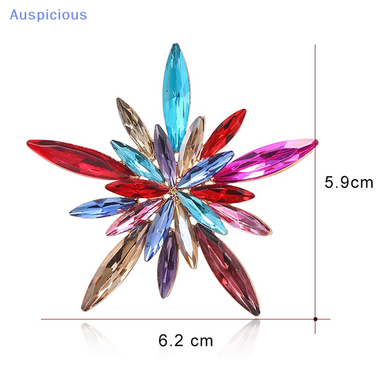 Ghim Cài Áo Hình Bông Tuyết Đính Đá Nhiều Màu Sắc Thời Trang Dành Cho Nữ