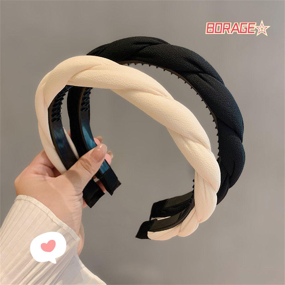 Băng Đô Cài Tóc Bằng Xốp Chống Trượt Thiết Kế Xoắn Thanh Lịch