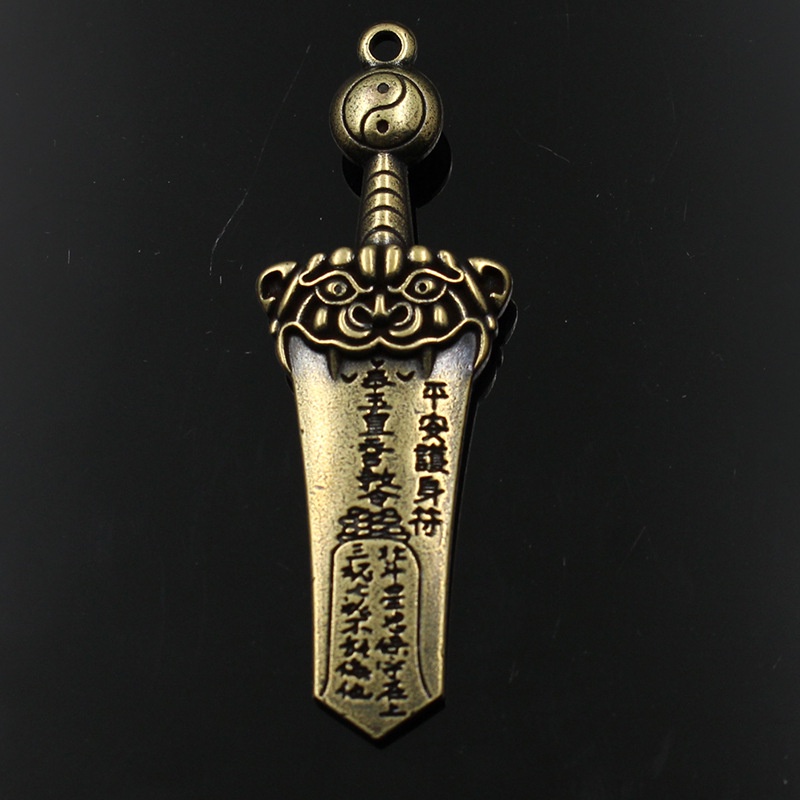 Mặt Dây Chuyền Hình Thanh Kiếm Bằng Đồng Thau Nguyên Chất Phong Cách Vintage