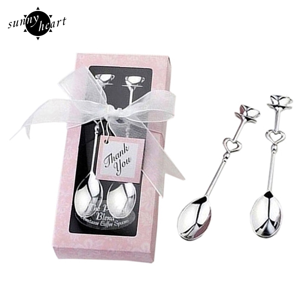 1 Cặp Muỗng Uống Trà Cà Phê Hình Trái Tim