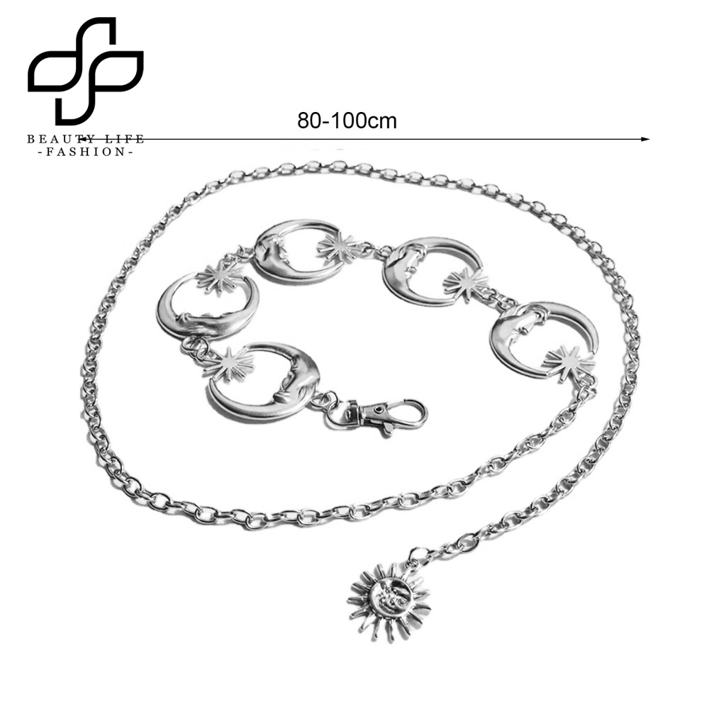 Dây Xích Đeo Hông Hình Trăng Sao Phong Cách Punk Hip Hop Nhỏ Gọn Lâu Trôi