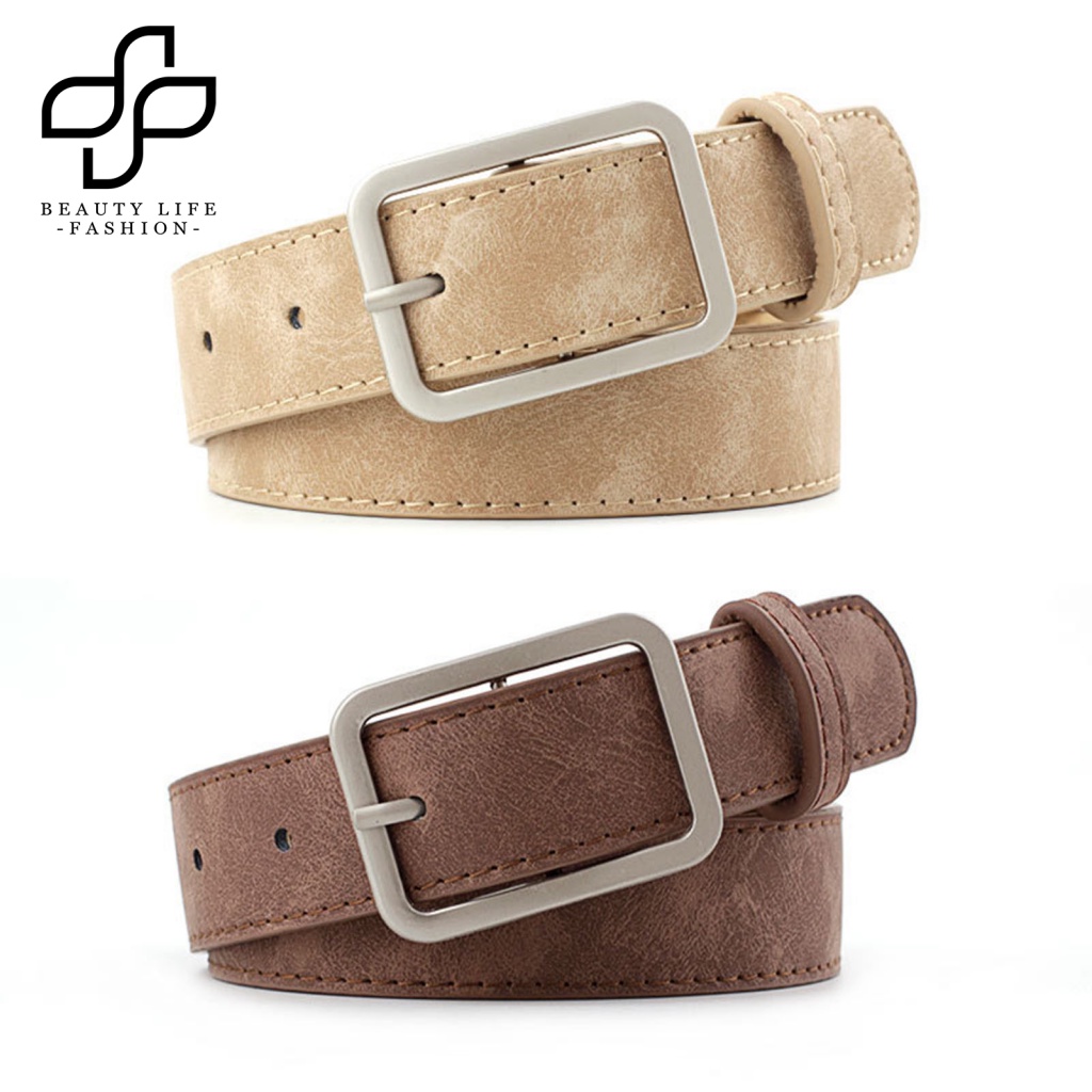 Beautylife Thắt Lưng Khóa Vuông Chống Mài Mòn Không Phai 5 Màu Thời Trang Công Sở