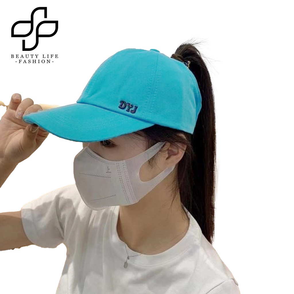 Mũ Lưỡi Trai Hở Chóp Che Nắng Màu Trơn Thêu Chữ Phong Cách Thể Thao Thời Trang Cho Nữ