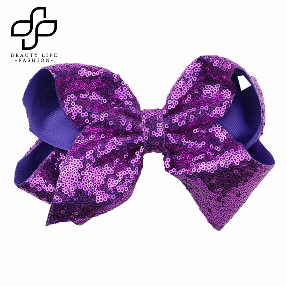 Kẹp Tóc Nơ Lớn Đính Kim Sa Lấp Lánh Thời Trang Cho Bé Gái