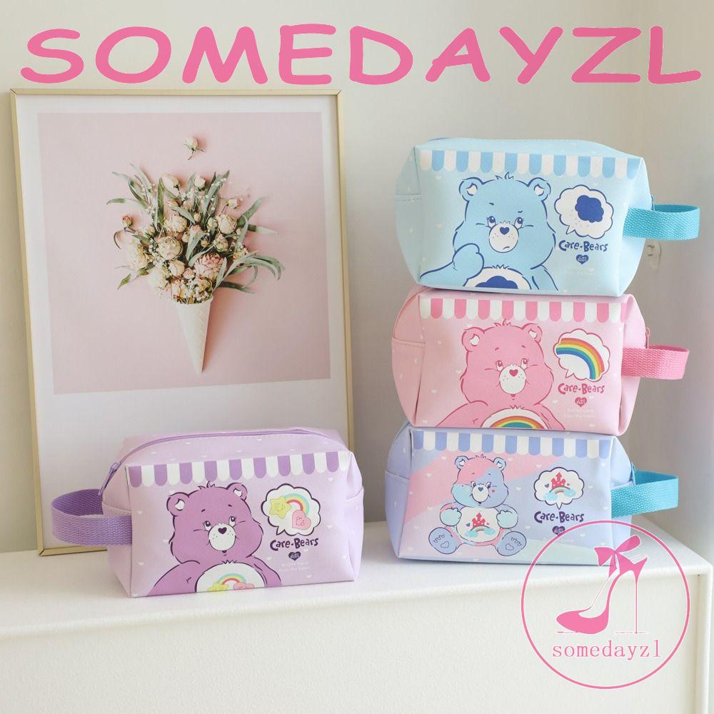 Somedayzl Carebears Túi Đựng Mỹ Phẩm Xách Tay Cỡ Lớn Có Khóa Kéo In Hình Cinnamoroll Gấu Hoạt Hình Màu Cầu Vồng Đơn Giản Cho Nữ