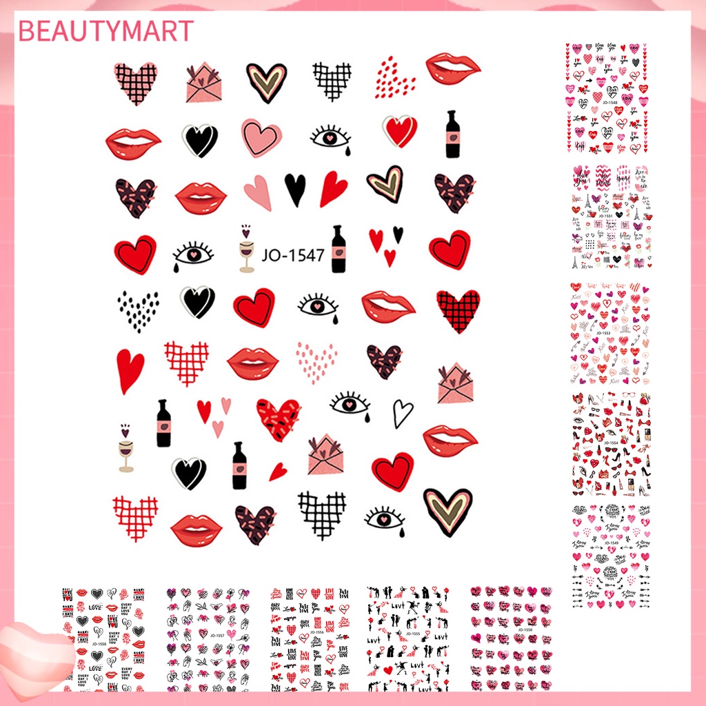 Miếng Dán Móng Tay Hiệu Ứng 3D Không Phai Tự Dính Hình Hoa Lãng Mạn Cho Nữ