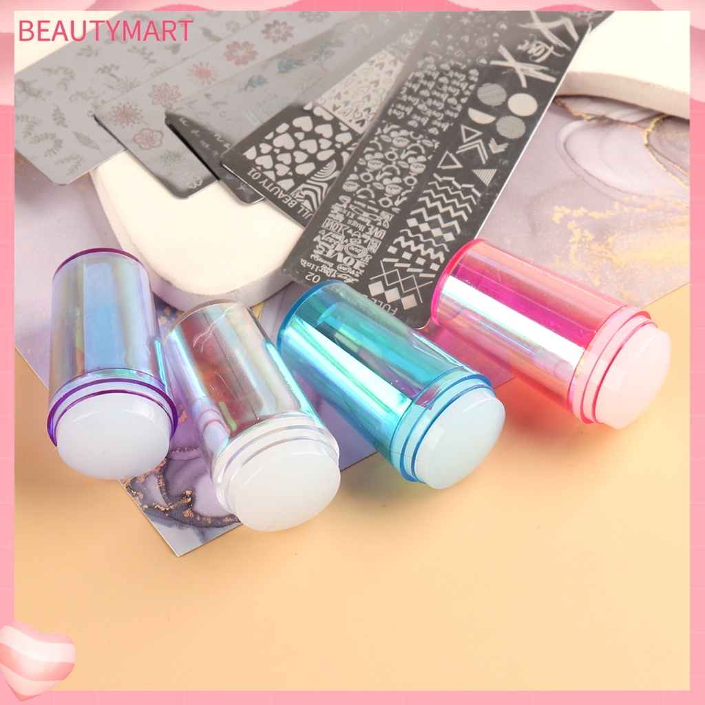 1 Bộ Dụng Cụ In Hình Móng Tay Bằng Silicon Hình Tròn Trong Suốt Tái Sử Dụng Được Không Biến Dạng