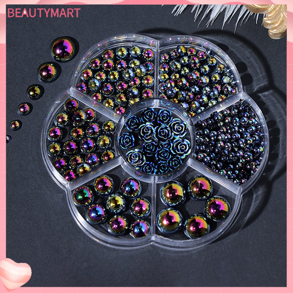 1 Hộp Hạt Ngọc Trai Giả Mini Trang Trí Móng Tay 3 / 5 / 6 / 8 / 10mm