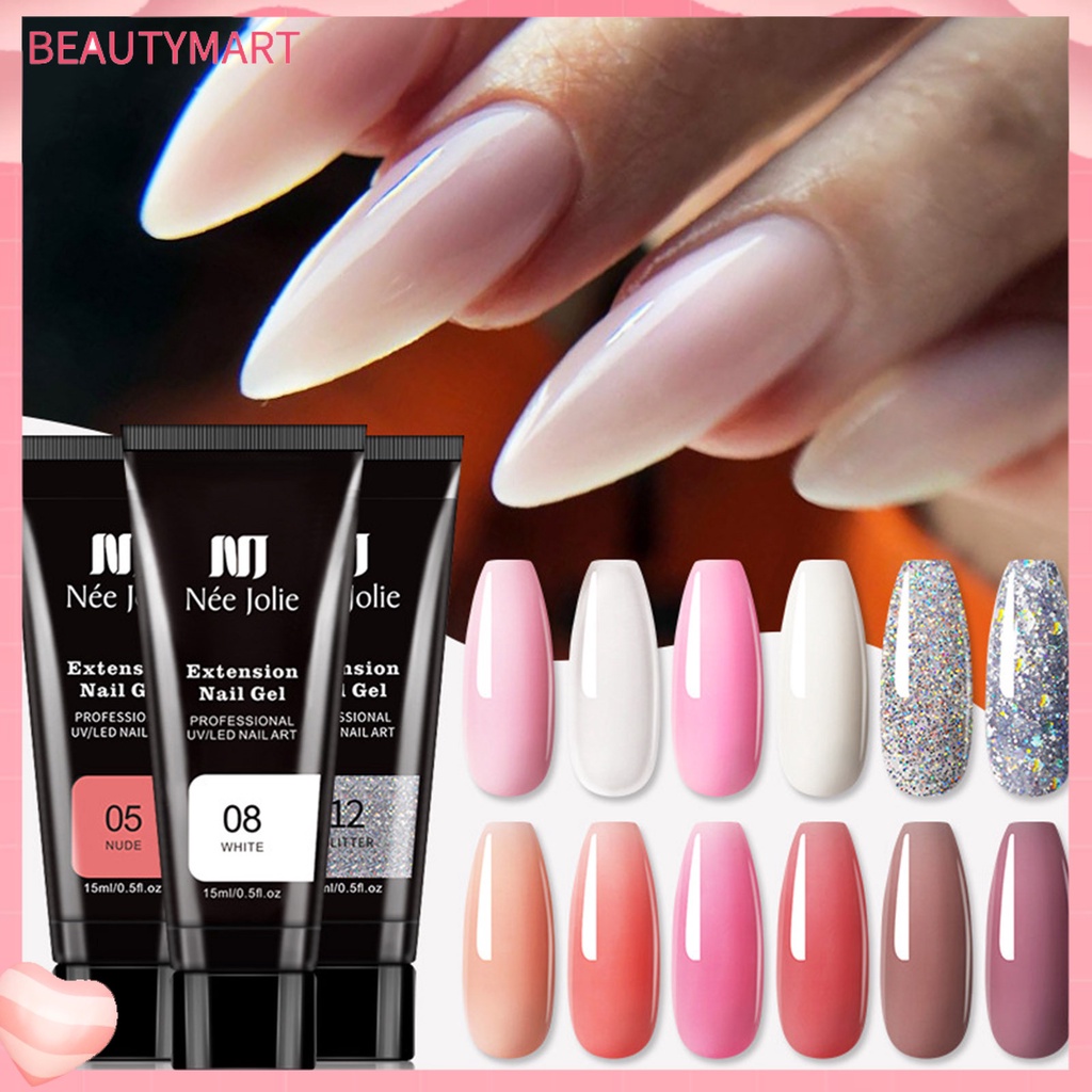Gel Nối Dài Móng Tay 15ml Nhiều Màu Sắc Trong Suốt Nhanh Chóng Dùng Cho Salon