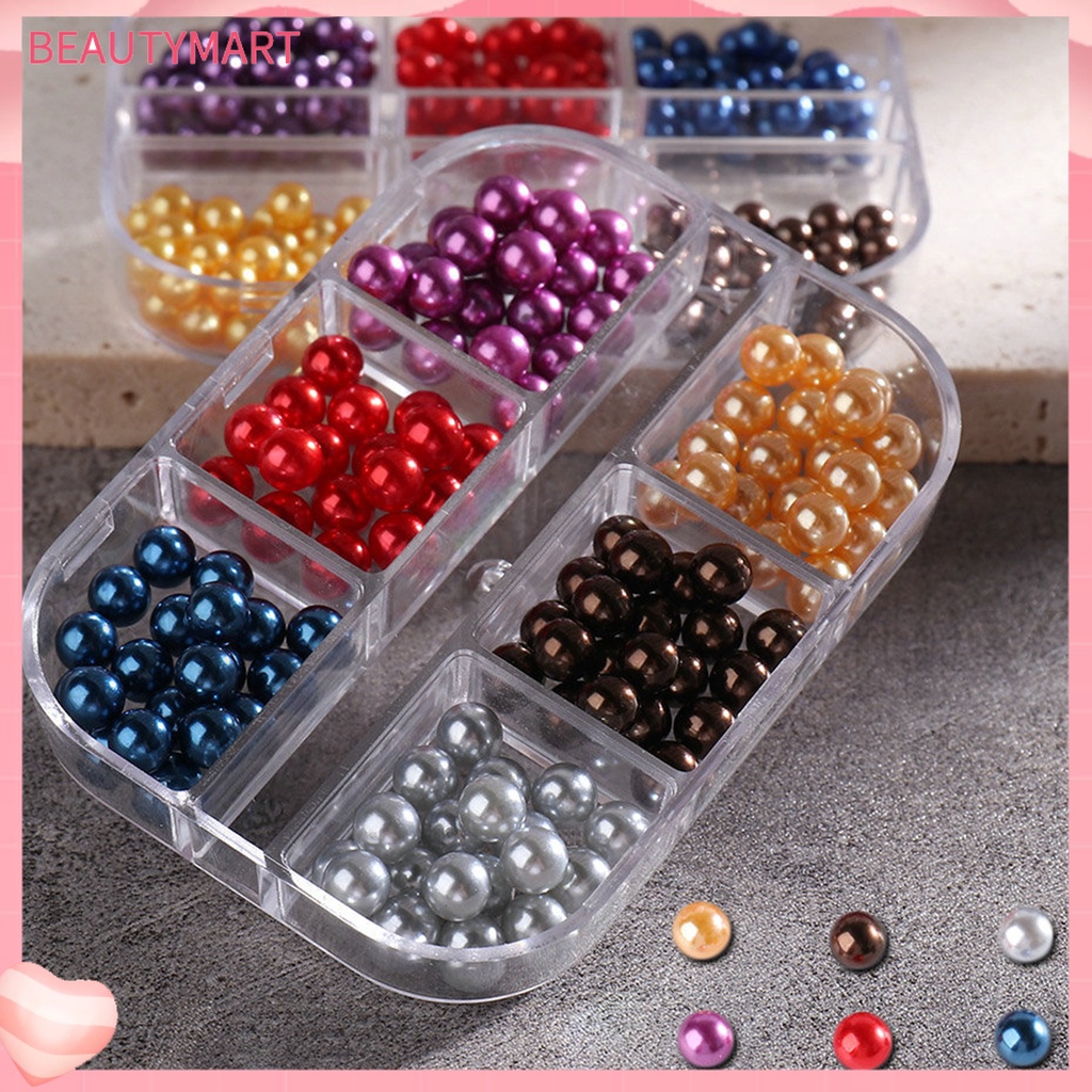 1 Hộp Hạt Ngọc Trai 3D Bằng ABS Dùng Trang Trí Móng Tay Nghệ Thuật