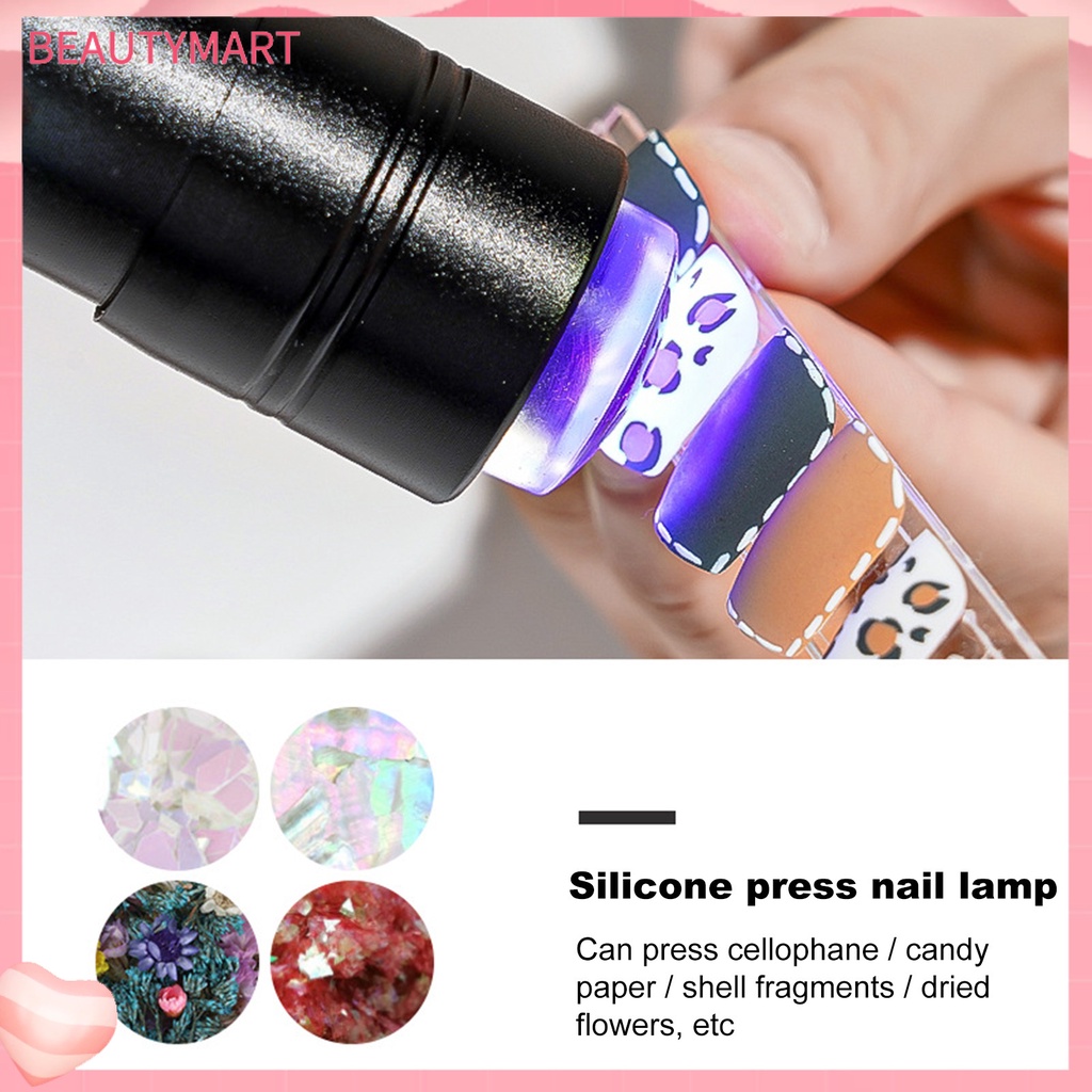 Đèn UV Silicone Cầm Tay Gọn Nhẹ Nhanh Khô Chuyên Dụng Làm Móng Cho Nữ