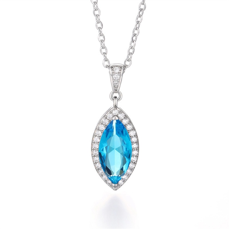 Ygt Vòng cổ Đính Đá Zircon Màu Xanh Da Trời Thời Trang Sang Trọng Dành Cho Nữ